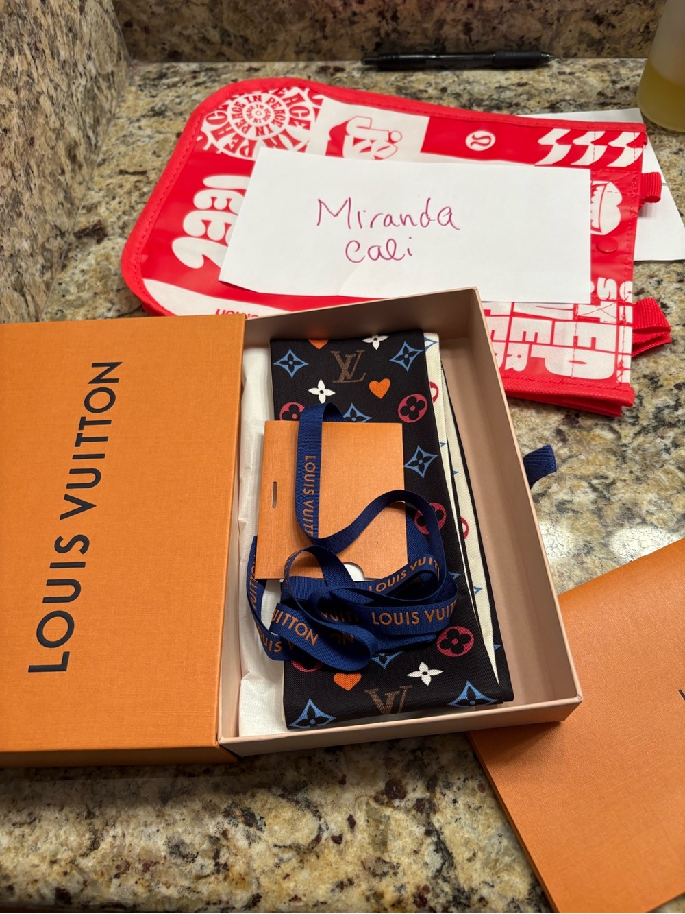 Louis Vuitton cream multicolor monogram silk bandeau game on full set